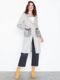 New Look Faux Fur Pocket Longline Coat