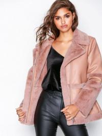 Missguided Fur and Leather Aviator Jacket