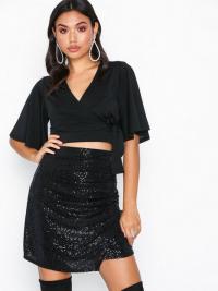 NLY Trend Glitter Ruched Skirt