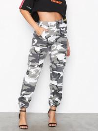 Missguided Printed Cargo Trousers Grey
