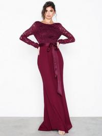 NLY Eve Open Back Bow Gown Burgundy