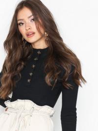Missguided Long Sleeve Button High Neck Body
