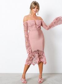 WOW Couture Lace Bell Sleeve Bandage Dress