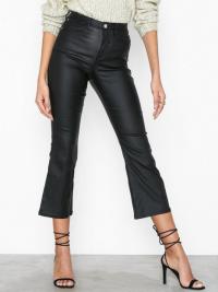 Missguided High Rise Coated Cropped Kickflare Jeans