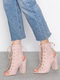 High Heel - Dusty Pink NLY Shoes Lace Up Block Sandal