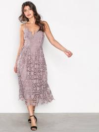 Figurnære kjole - Oyster Little Mistress Crochet Lace Dress