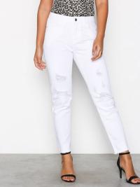 Straight - Hvit Noisy May Nmkim Nw Loose Destroy Color Jeans
