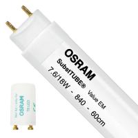 Osram SubstiTUBE Value EM 7.6W 840 60cm | kald hvit - LED tenner inkl. - erstatter 18W