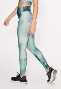 Flattering Keira Printed Tights, Green Space Dyed