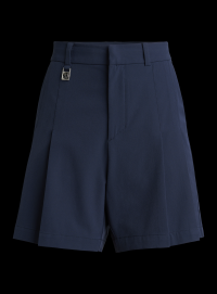 Pleated shorts, Navy