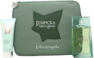 Lolita Lempicka Green Lover Gavesett 100ml EDT + 75ml Aftershave Balm + Veske