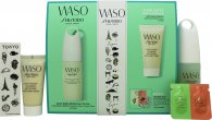 Shiseido Waso Gift Set 75ml Quick Matte Moisturiser + 30ml Soft & Cushy Polisher + Klistremerker