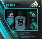 Adidas Ice Dive Gavesett 50ml EDT + 250ml Shower Gel + 150ml Deodorant Body Spray