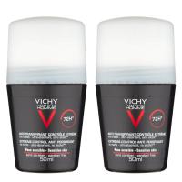 VICHY Homme Men's Extreme-Control Anti-Perspirant Roll-on Deodorant Duo for Sensitive Skin 50ml