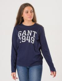 Gant, TB. GANT 1949 LS T-SHIRT, Blå, T-shirt/Singlet för Jente, 176 cm