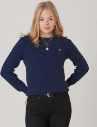 Lyle & Scott, Crew Neck Knitted Jumper, Blå, Gensere/Cardigans för Jente, 8-9 år