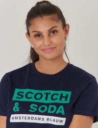 Scotch Shrunk, Regular fit SS Tee, Blå, T-shirt/Singlet för Jente, 10 år