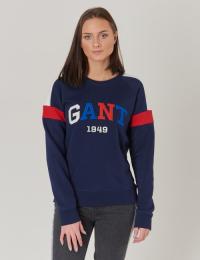 Gant, TB. GANT COLOR C-NECK SWEAT, Blå, Gensere/Cardigans för Jente, 176 cm