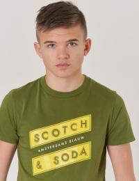Scotch Shrunk, Regular fit SS Tee, Grønn, T-shirt/Singlet för Gutt, 14 år
