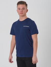 Calvin Klein, CHEST LOGO REGULAR TEE, Blå, T-shirt/Singlet för Gutt, 16 år