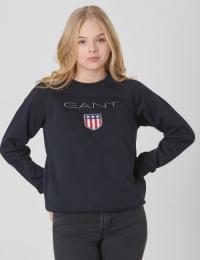 Gant, GANT SHIELD LOGO SWEAT C-NECK, Svart, Gensere/Cardigans för Gutt, 134-140