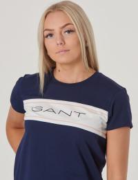 Gant, ARCHIVE SS T-SHIRT, Blå, T-shirt/Singlet för Jente, 176 cm