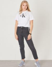 Calvin Klein, MONOGRAM LOGO REGULA, Hvit, T-shirt/Singlet för Jente, 10 år