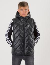 Adidas Originals, J TRF VEST, Svart, Jakker/Fleece för Gutt, 164 cm