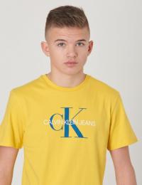 Calvin Klein, MONOGRAM LOGO REGULA, Gul, T-shirt/Singlet för Gutt, 14 år