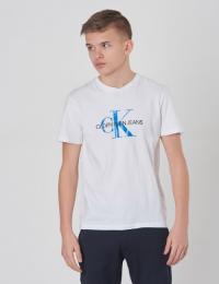 Calvin Klein, MONOGRAM LOGO REGULAR FIT TEE, Hvit, T-shirt/Singlet för Gutt, 14 år