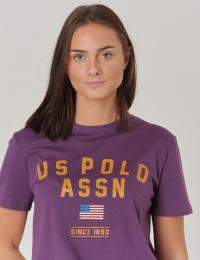 US Polo, Text T-Shirt, Lilla, T-shirt/Singlet för Jente, 15-16 år
