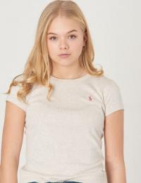 Ralph Lauren, SS CN TEE, Beige, T-shirt/Singlet för Jente, XL