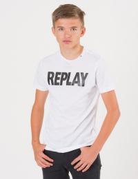 Replay, T-Shirt, Hvit, T-shirt/Singlet för Gutt, 16 år