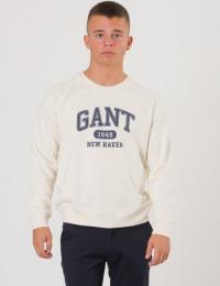 Gant, TB. THE FALL LOGO C-NECK SWEAT, Hvit, Gensere/Cardigans för Gutt, 170