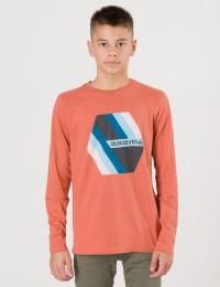 Quiksilver, RETRO RIGHT LS TEE, Orange, T-shirt/Singlet för Gutt, XL