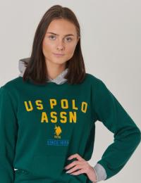 US Polo, American Team OTH Hoody, Grønn, Hettegenser för Jente, 15-16 år