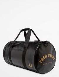 Fred Perry, Classic Barrel Bag, Svart, Vesker/ryggsekker för Unisex, One size
