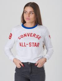Converse, Retro Athletic Long Sleeve Tee, Hvit, T-shirt/Singlet för Jente, 13-15 år