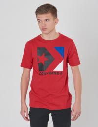 Converse, Star Chevron Box Tee, Rød, T-shirt/Singlet för Gutt, 8-10 år