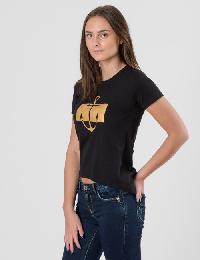 Way Ink Girl Mya SS Tee Svart T-shirt/Singlet för Jente