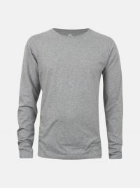 Basic langermet t-skjorte - Melert grå
