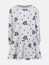 Lyra kjole med print - Melert grå
