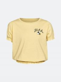Jenna t-skjorte med trykk - Melert lys gul