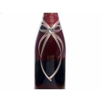 Pyntebånd til vinflasker med hjertekrystall - Elfenbenhvit