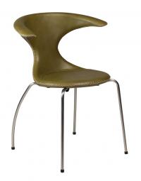 Danform - Flair Spisebordsstol - Moss grøn skinn