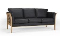 Kragelund Furniture - Aya 3 Seters. Sofa - Sort skinn