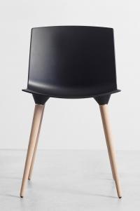 Andersen - TAC Spisebordsstol, Mat sort plast, Eg sæbe