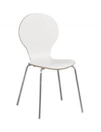 Fusion Spisebordsstol, hvid højtrykslaminat, krom