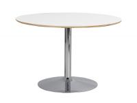 Fusion Spisebord rund, hvid højtrykslaminat, krom, Ø115