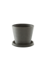 MALCOLM potte med skål - liten Lys grå